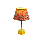 Gold Table Lamp with Pink Floral Print Shade