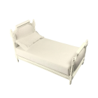 White Upholstered Single Bed