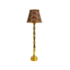 Gold Floor Lamp with Oriental Floral Print Shade