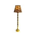 Gold Floor Lamp with Oriental Floral Print Shade