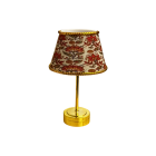 Gold Table Lamp with Oriental Floral Print Shade