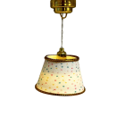 Gold Ceiling Light with Multi-Coloured Dot Print Shade