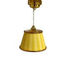 Gold Ceiling Light with Yellow Stripe Print Shade