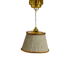 Gold Ceiling Light with Grey Stripe Print Shade