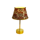 Gold Table Lamp with Oriental Floral Print Shade
