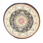 E3488 - Ebony-Ray Victorian Round Rug