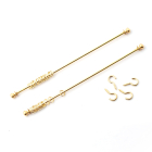 E4274 - Two Curtain Rods/Rails with Rings & Hooks, length 140mm