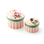 E4330 - Luxury Pink Stripe Hat Boxes, 2 pcs