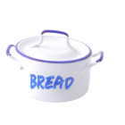 White Enamel Bread Bin