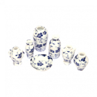 D4122 - Blue Floral Vases (pk7)