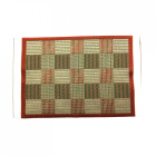D4273 - Beige and Red Check Rug