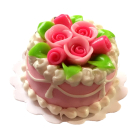 Pink Cake with Roses