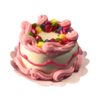 Pink Cake Decorated with Sweets