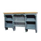 E9297 - Blue and Pine Wall Shelf