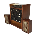 Hi-fi Unit In Wooden Cabinet