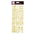 Outline Stickers, Wedding Anniversary, Gold On White