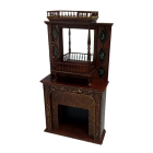Wooden Fire Surround with Overmantle Mirror