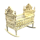 White Hand Painted Rocking Cradle