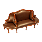 Sofa with Brown 'leather' Upholstery