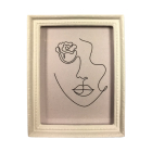 Large Abstract Face Picture In A White Frame