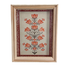Picture of Vintage Red and Orange Flowers with Trim Border