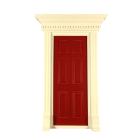 Red Dentil Trim Door