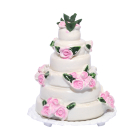 MCF1350 - Decorative Wedding Cake with Pink Roses