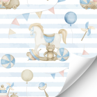Blue Striped Teddy Wallpaper