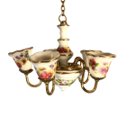Porcelain Chandelier Dresden Rose Design