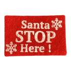 Santa Stop Here Red Door Mat