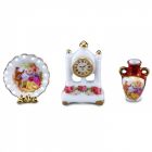 RP16126 - Porcelain Clock, Plate and Vase