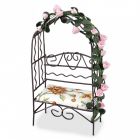 RP18063 - Garden Bench with Arch and Cream Cushion