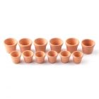 D2245  Set of 12 Assorted Terracotta Flower Pots