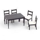 E4941 - Black Dining Table & Four Chairs