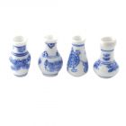 D2236 Set of 4 Blue Floral Vases