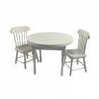 DF030 - Round White Table with 2 Chairs