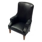 DF447 - Black Leather Fireside Chair 