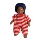 DP459 - Baby with Striped romper and denim hat