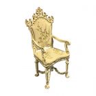 JY0159 - White Hand Painted Decorative Chair