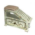 JY0306 - White Hand Painted Footstool with Drawer
