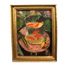 MC208 - Goldfish picture in a gold frame