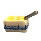MCF1508 - Blue and White Butter Dish with Knife