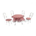 DF556 - White Wire Table and Chairs with Cloth