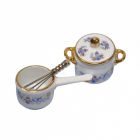 RP14865 - Porcelain Blue and Gold Saucepan and Casserole Dish