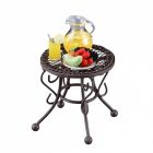 RP18077 - Small Brown Metal Garden Table with Accessories