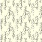R028 - Cream Line Flower Wallpaper