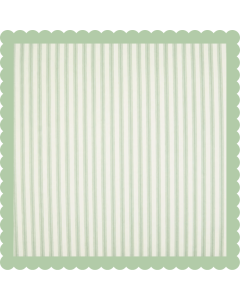 Ivory and Soft Green Striped Fabric Square (30x30cm)