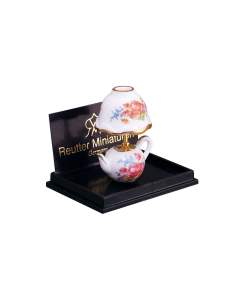 Teapot Style Lamp in Dresden Rose Design