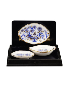 RP14485 - Blue and Gold Serving Dishes (pk3)