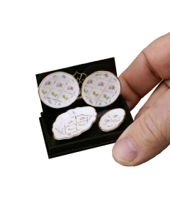 Dinner Setting for Two in Gold Checker Design